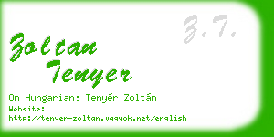 zoltan tenyer business card