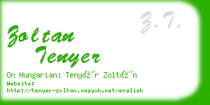 zoltan tenyer business card